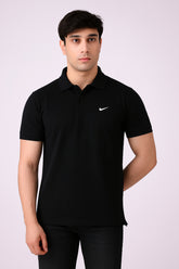Nikee Men’s Black Cotton Polo Shirt